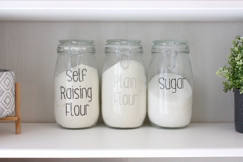Storage Jar Labels Baking Ingredients Pantry Labels Etsy