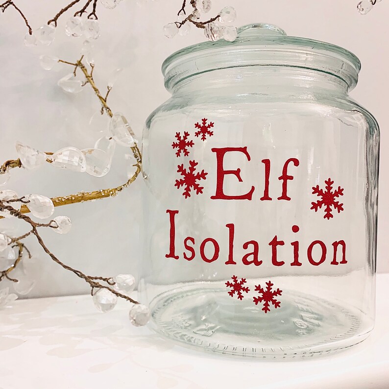 Christmas Elf Isolation Jar Label Elf Quarantine Sticker DIY | Etsy