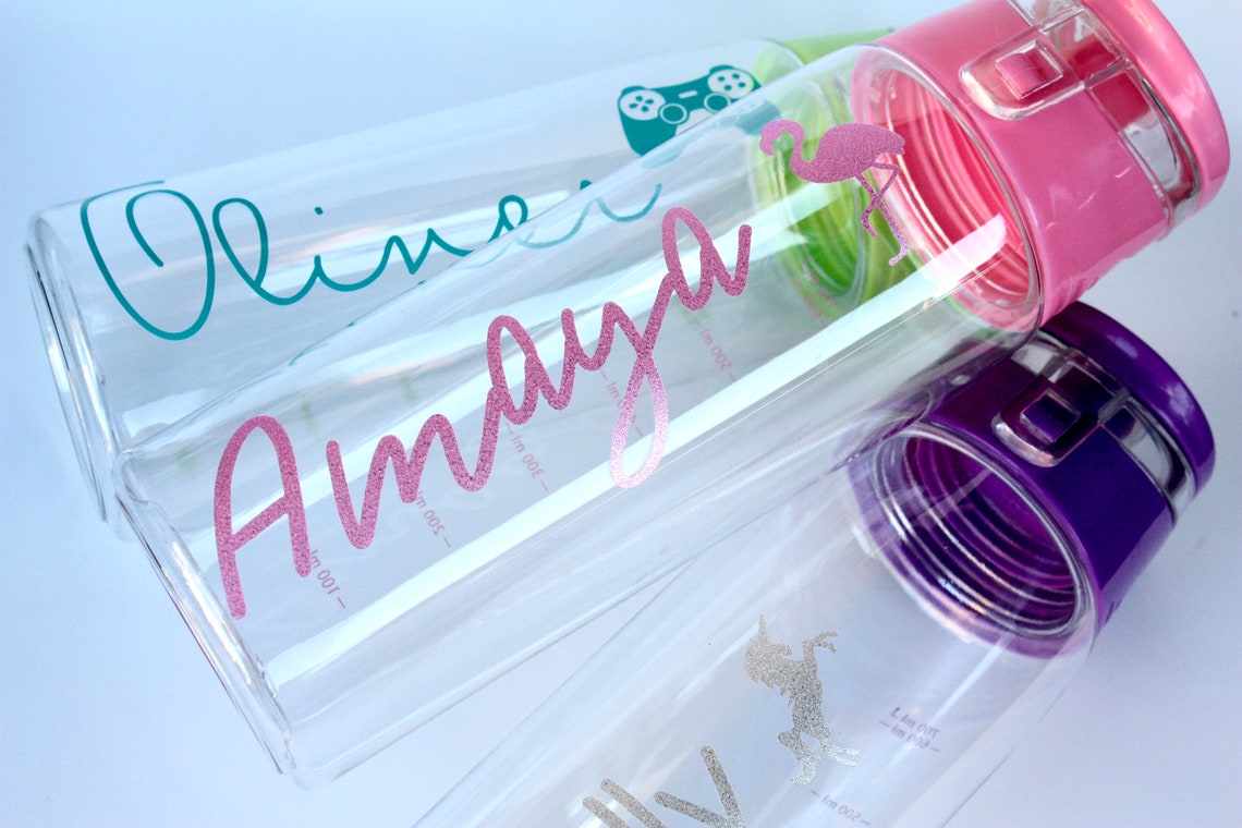 Personalised Water Bottle School Bottle Choice of Font Etsy
