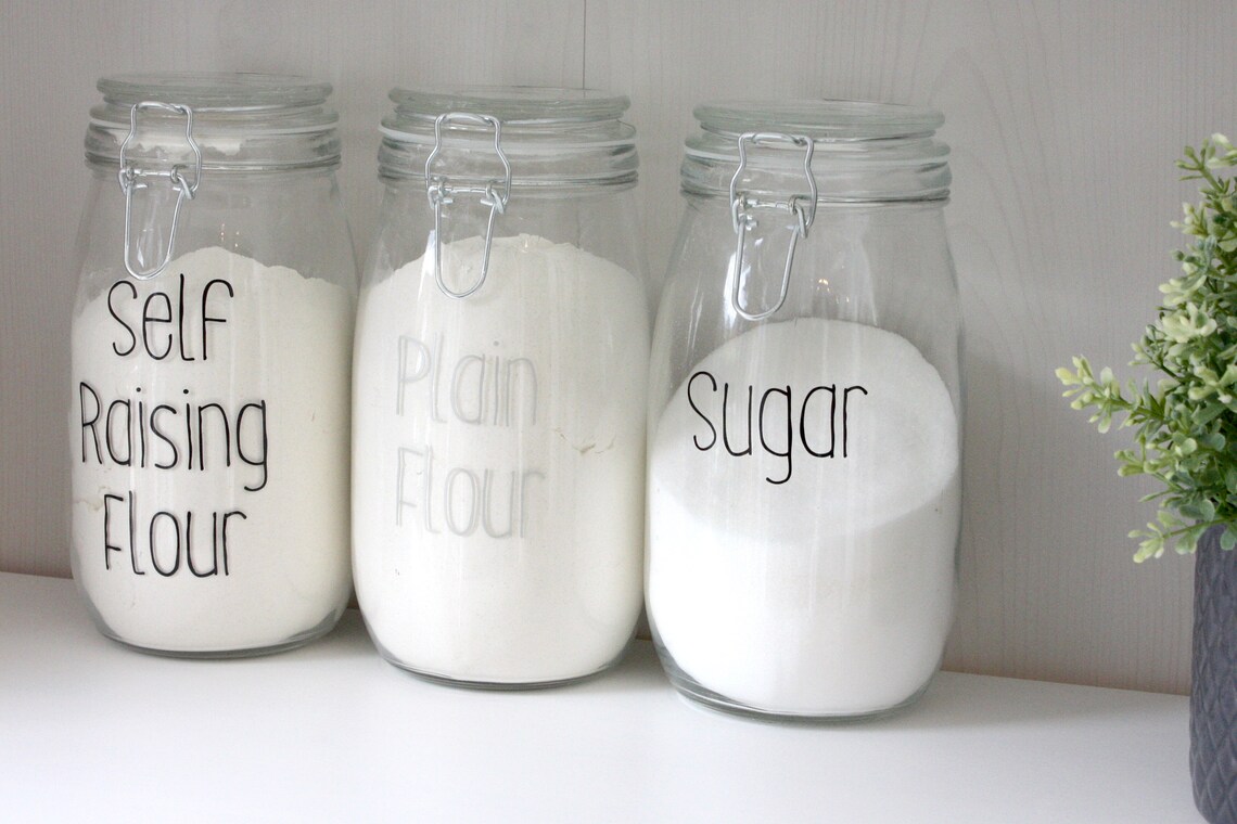Storage Jar Labels Baking Ingredients Pantry Labels Etsy UK