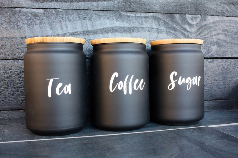 Tea Coffee Sugar Storage Jar Labels Hot Drink Decals Etsy UK
