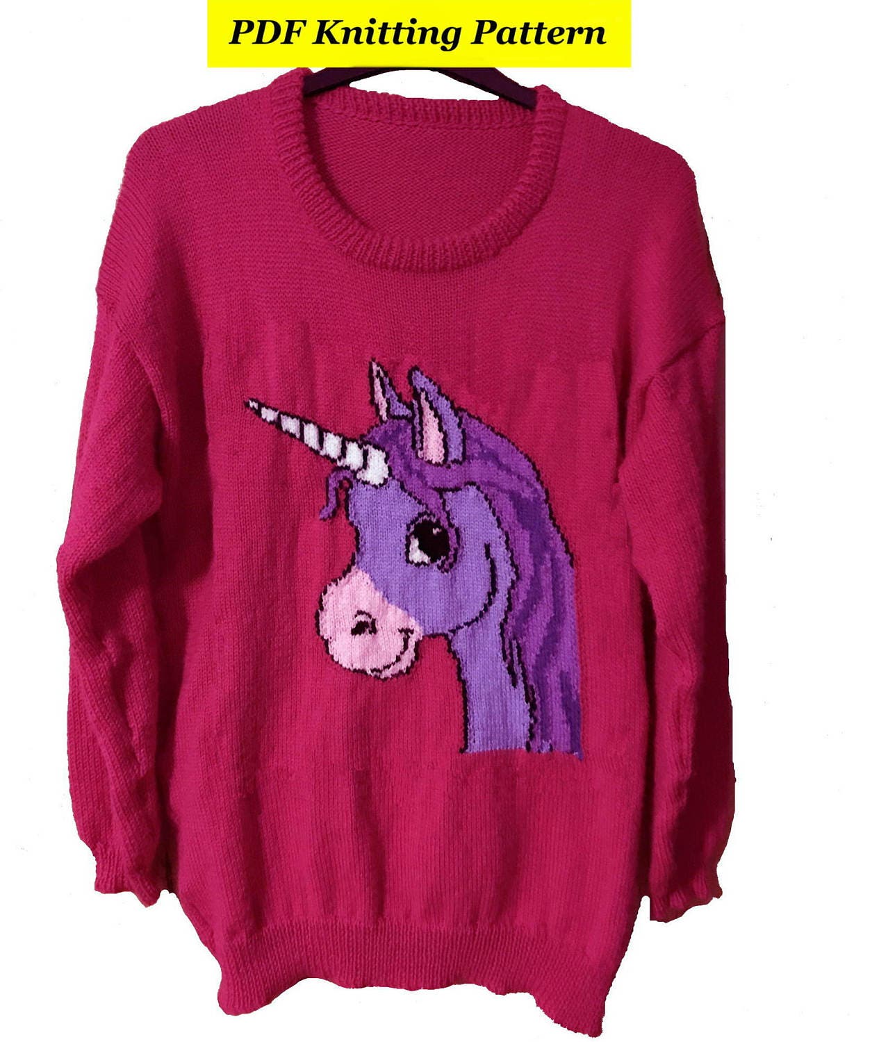 Childrens & Adults Cute Unicorn Jumper / Sweater Knitting Etsy UK