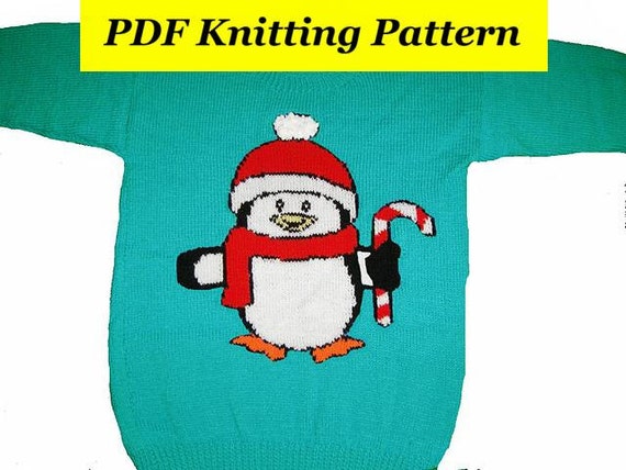 Christmas Rudolph Reindeer Jumper Sweater Knitting Pattern #15 Xmas Intarsia
