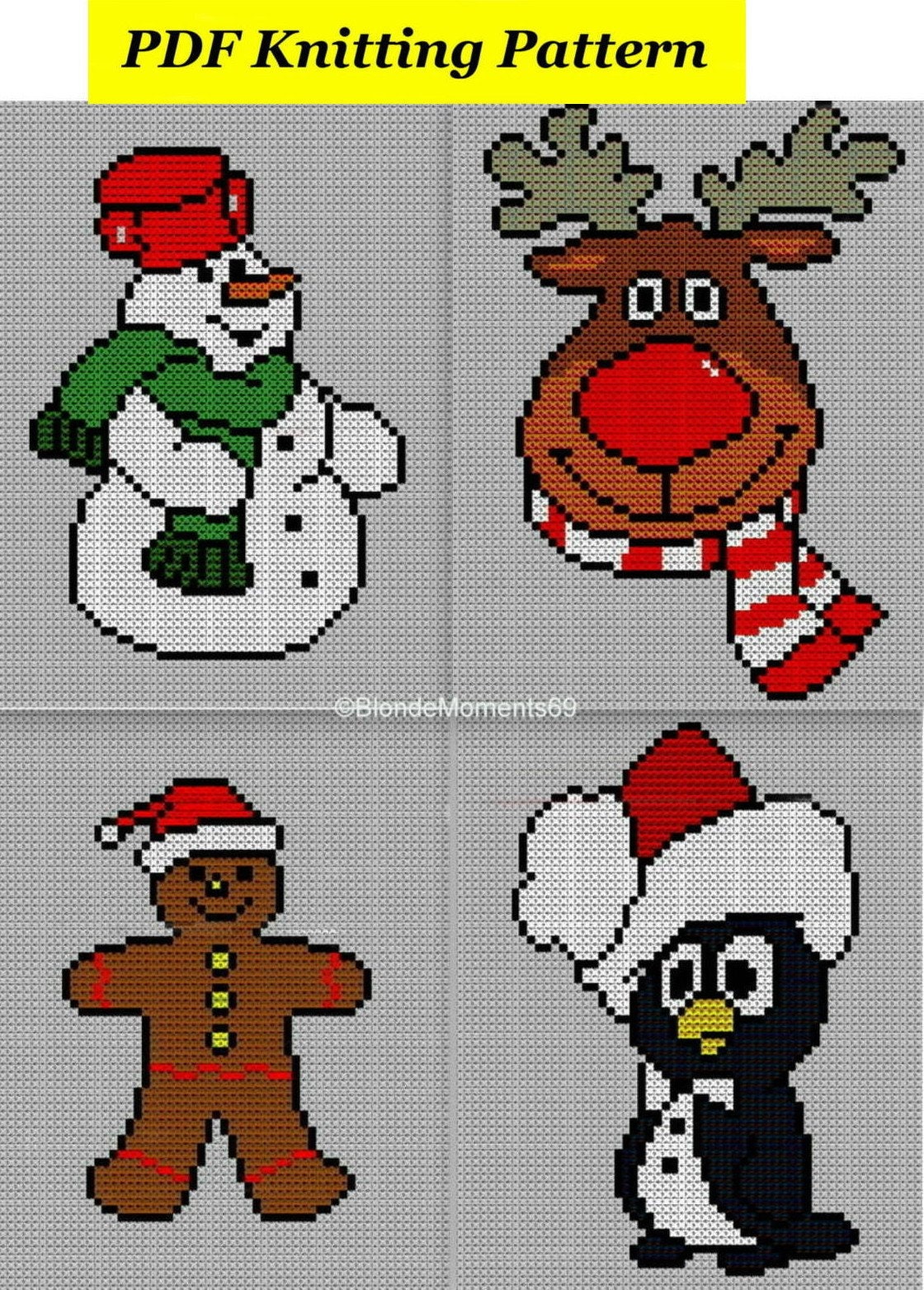 4 X Baby / Toddler Christmas Jumper Knitting Patterns 4 Etsy UK