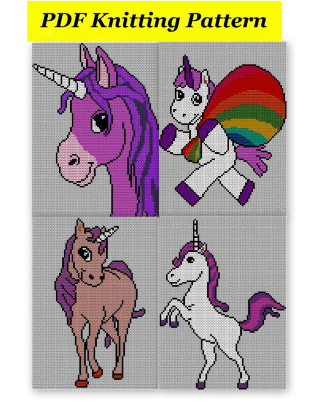 4 X Childrens & Adults Unicorn Jumper / Sweater Knitting - Etsy