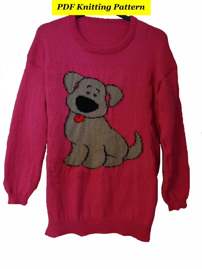 Childrens & Adults Cute Puppy Dog Jumper / Sweater Knitting Etsy