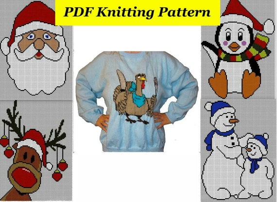 X Plus Size Christmas Jumper Knitting Patterns Santa | Etsy