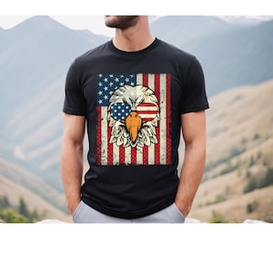 American Eagle and Flag Unisex Jersey Short Sleeve Tee