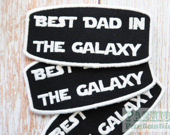 Gestickter Aufnäher ""Best Dad in the Galaxy", Aufnäher für Nerd und Geek Eltern ."