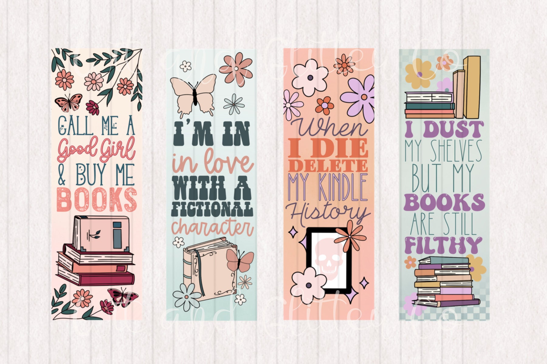 Floral and Spice Romance Reader Bookmarks Digital Printable