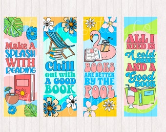 Summer Reading Bookmarks: Poolside Designs (Digital Printable)