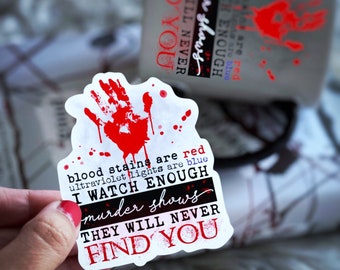 True Crime Junkie Laptop Sticker Water Bottle Die Cut Sticker