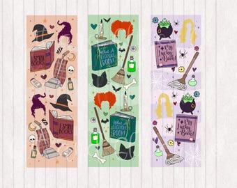 Marque-pages Halloween Sorcières : cadeau effrayant pour le lecteur (impression numérique)