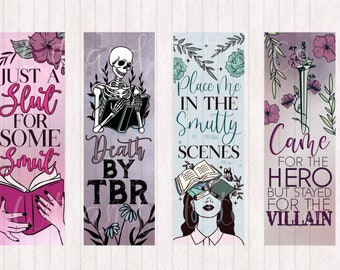 Death By TBR | Stayed For The Villain |Spicy  Bookmarks Digital Printable Bookmarks | Digital Bookmark | Instant Download