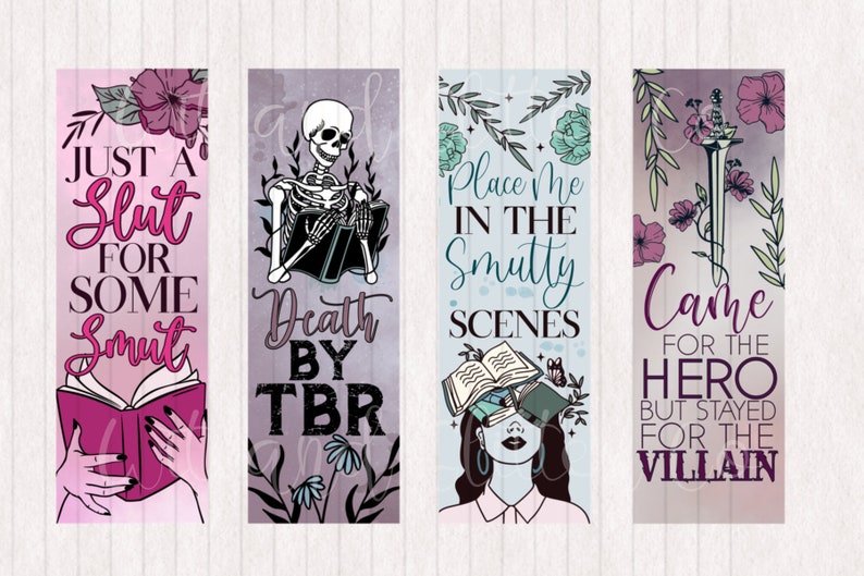 Death By TBR | Stayed For The Villain |Spicy Bookmarks Digital Printable Bookmarks | Digital Bookmark | Instant Download image 1