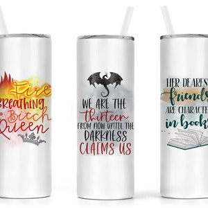 Throne of Glass Aelin Manon Blackbeak Fire Breathing Stainless Steel Tumblers