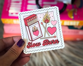 Slow Burn Romance Books Sticker - eReaders Waterproof Vinyl