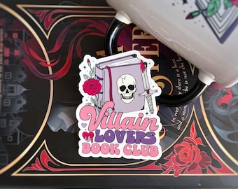 Villain Lovers Book Club  Bookish Fantasy Vinyl Decal Laptop Tablet Sticker