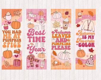 Autumn Leaves & Pumpkins Bookmarks: Fall Printable (Digital Download)