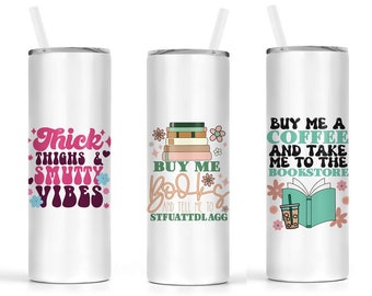 Vasos de acero inoxidable con temática de libros picantes