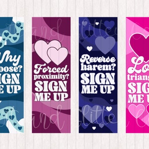 Smutty Bookmarks: Love Triangle, Reverse Harem (Digital Printable)