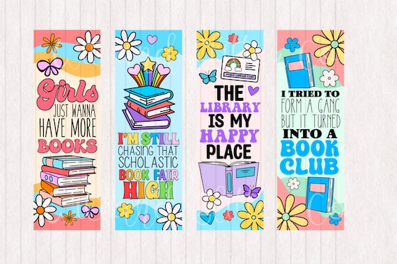 Printable Bookmarks: Book Fair, Library Designs (Digital Download)