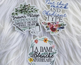 Sassenach Fraser Ridge La Dame Blanche Jamie Claire Fraser Vinyl Decal Stickers