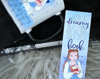 Nose Stuck in A Book  Belle Beauty and the Beast  Belle & Beast Bookmark