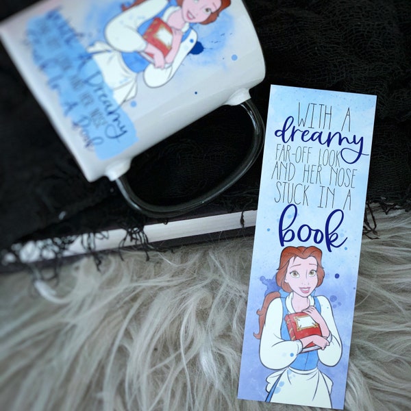 Nose Stuck in A Book  Belle Beauty and the Beast  Belle & Beast Bookmark