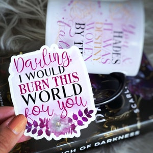 Darling I Would Burn This World for You  | Laptop Water Bottle Vinyl Sticker