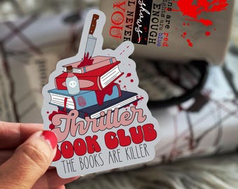 Thriller Book Club Reader Die Cut Sticker - Bookish Ereader Laptop Decal