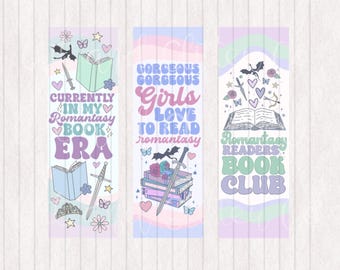 Romantasy Book Club Bookmarks: Printable Fantasy Romance Reader (Digital Download)