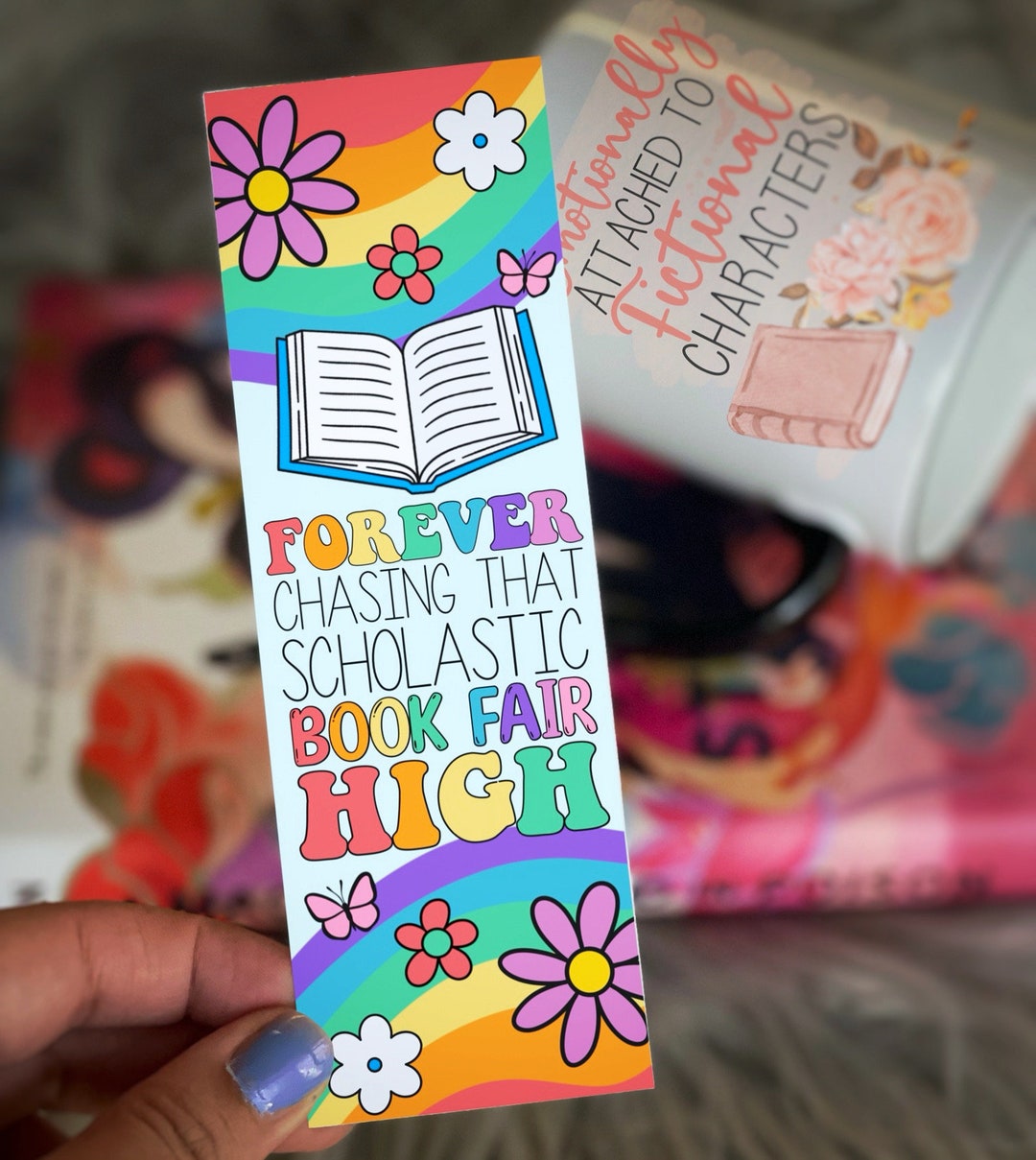 Forever Chasing That Book Fair High | Book Club Bookmark - Etsy