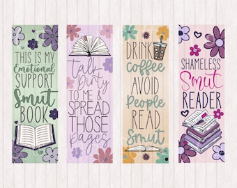 Smut Bookmarks: Spicy Reader Gift, Printable Book Lover Gift (Digital Download)