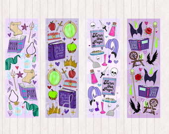 Evil Witch Fairytale Bookmarks: Villain Collage (Digital Printable)