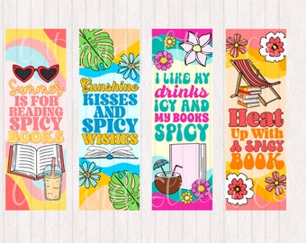 Spicy Summer Reading Bookmarks: Printable Book Lover Gift (Digital Download)