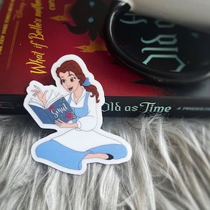 Spicy Book Belle Vinyl Laptop Water bottle Car Sticker