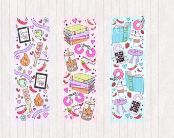 Spicy Smut Books Collage Bookmarks: Printable Romance Reader Gift (Digital Download)