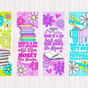 Funny Book Lover bladwijzers: She's a 10 Designs (digitale download)