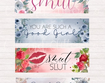 Marcapáginas Smut: Diseños florales imprimibles (descarga digital)