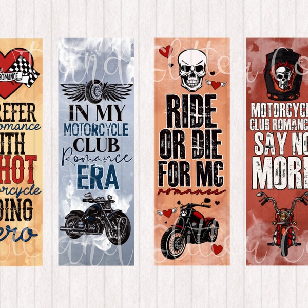 Marcapáginas de romance de club de motociclistas: Regalo picante para lectores (imprimible digital)