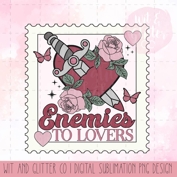 Enemies to Lovers Stamp PNG: Spicy Romance Books (Digital File)