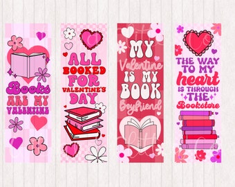 Valentine’s Day Bookish Bookmarks   Bookmarks Digital Printable Bookmarks | Digital Bookmark | Instant Download