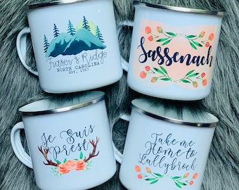 Sassenach Lallybroch Fraser Ridge Je Suis Prest Jamie Claire Fraser Camper Mugs