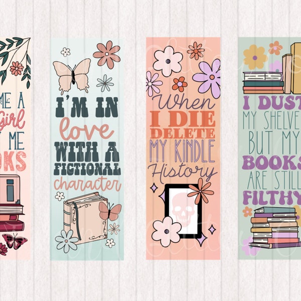 Segnalibri floreali per amanti dei libri: regalo per lettori osceni (download digitale)