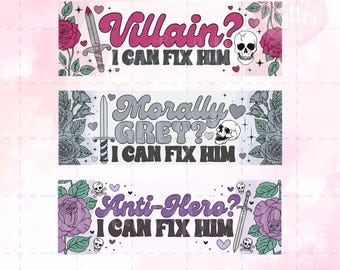 Dark Romance Bookmarks: Villain, Anti-Hero, Morally Gray (Digital Printable)