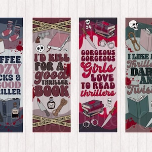 I Like My Thrillers Dark and Twisty Coffee and thriller books Digital Printable Bookmarks | Digital Bookmark | Instant Download