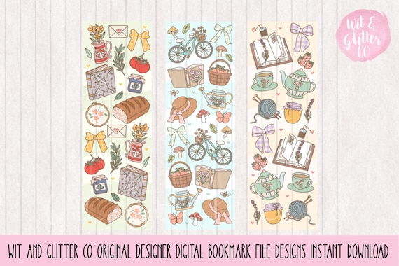 Cottagecore Mushroom Floral Bookmarks: Spring Summer Theme (Digital Printable)