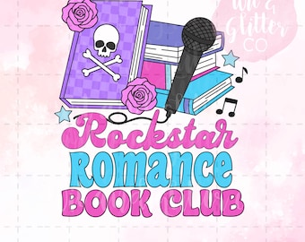Rockstar Romance Book Club PNG : conception livresque musique (fichier numérique)