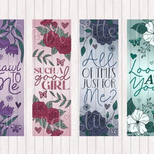 Spicy Romance Lesezeichen: Floral Lesezeichen (Digital Printable)